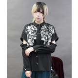 黒 | 異素材バイカラービッグシャツ | axes femme