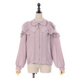 ピンク | リボン付フリル長袖ブラウス | axes femme