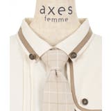 エンブレム刺繍ネクタイ付ブラウス | axes femme | 詳細画像24