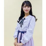 ブローチ付ピンストライプブラウス | axes femme | 詳細画像1