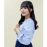 ブローチ付ピンストライプブラウス | axes femme | 詳細画像6