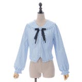 ブローチ付ピンストライプブラウス | axes femme | 詳細画像7