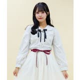 生成り | ブローチ付ピンストライプブラウス | axes femme