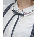 リボンブローチ付き刺繍襟ブラウス | axes femme | 詳細画像4