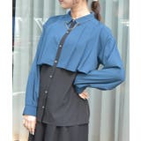ブルーグリーン | チェーン付プリーツシャツ | axes femme