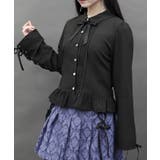 黒 | レースアップデザインブラウス | axes femme