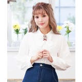 白 | キャットブローチ付ブラウス | axes femme