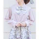 ピンク | ジャカードリボン付ブラウス | axes femme
