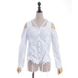 白 | ドロストデザイン肩あきブラウス | axes femme