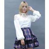 白 | デコルテレースアップブラウス | axes femme