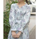 チェック×フラワー柄ブラウス | axes femme | 詳細画像1 