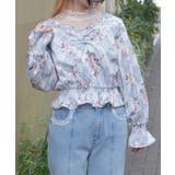 チェック×フラワー柄ブラウス | axes femme | 詳細画像7 