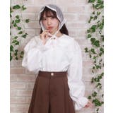白 | バブーシュカ付スモック風ブラウス | axes femme