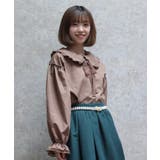 茶 | バブーシュカ付スモック風ブラウス | axes femme