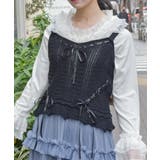 黒 | レースアップニットビスチェ | axes femme