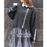 黒 | ステッチダメージニット | axes femme