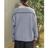 バイカラーステッチニットプルオーバー | axes femme | 詳細画像3