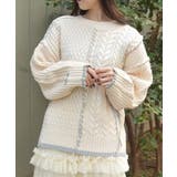 生成り | バイカラーステッチニットプルオーバー | axes femme