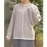 モカ | バイカラーステッチニットプルオーバー | axes femme