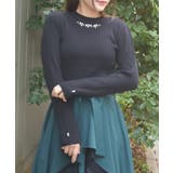 黒 | ランダムビジュー装飾ニット | axes femme