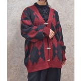 赤 | ラメジャカードニットカーディガン | axes femme