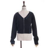 ジップ付ステッチショートカーディガン | axes femme | 詳細画像11 