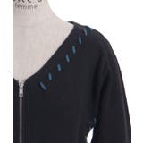 ジップ付ステッチショートカーディガン | axes femme | 詳細画像15 