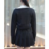 ジップ付ステッチショートカーディガン | axes femme | 詳細画像2 