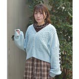 レースアップモールヤーンカーディガン | axes femme | 詳細画像4