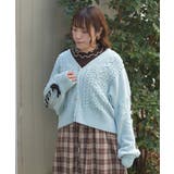 ミント | レースアップモールヤーンカーディガン | axes femme