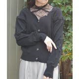 黒 | オフショル風ニットカーディガン | axes femme