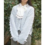 レースアップモールヤーンカーディガン | axes femme | 詳細画像10 