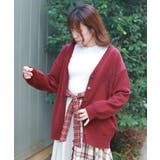 ワイン | 蝶刺繍ロングニットカーディガン | axes femme