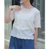 白 | パッチワークメロートップス | axes femme
