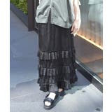 黒 | カットプリーツフリルスカート | axes femme