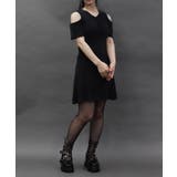 黒 | 硫化染めカットミニワンピース | axes femme