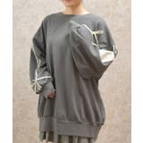 チャコール | リボンラインロングトレーナー | axes femme
