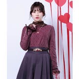 ピンク | アソート柄ハート釦ベロアプルオーバー | axes femme