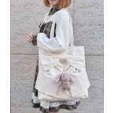 タテ型ビッグリボン合皮トート | axes femme | 詳細画像1 