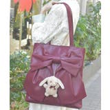 タテ型ビッグリボン合皮トート | axes femme | 詳細画像5 