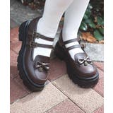 Ｄブラウン | Ｗストラップリボンローファー | axes femme