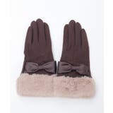 配色サテンリボンファー手袋 | axes femme | 詳細画像5 