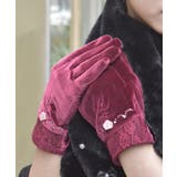 巻きバラ×レースベロア手袋 | axes femme | 詳細画像1 