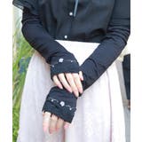 黒 | 巻バラビジューＵＶロング手袋 | axes femme