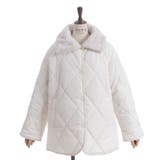 生成り | 襟ファーキルトジャケット | axes femme