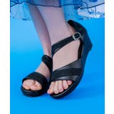 黒 | カットワークアシメサンダル | axes femme
