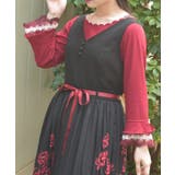 ワイン | カラー刺繍チュールレースプルオーバー | axes femme