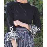 黒 | 苺チュールレース七分袖プルオーバー | axes femme