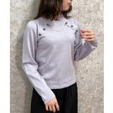ラベンダー | パールチェーン付ニット | axes femme