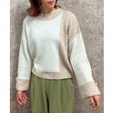 白 | バイカラーラメニットプルオーバー | axes femme